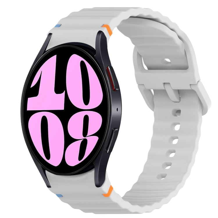 Wavy Grain Stitched Quick Release Silicone Watch Band, For Samsung Galaxy Watch 6 44mm, For Samsung Galaxy Watch 6 40mm