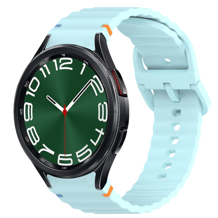 Wavy Grain Stitched Quick Release Silicone Watch Band, For Samsung Galaxy Watch 7 40mm, For Samsung Galaxy Watch 6 Classic 47mm