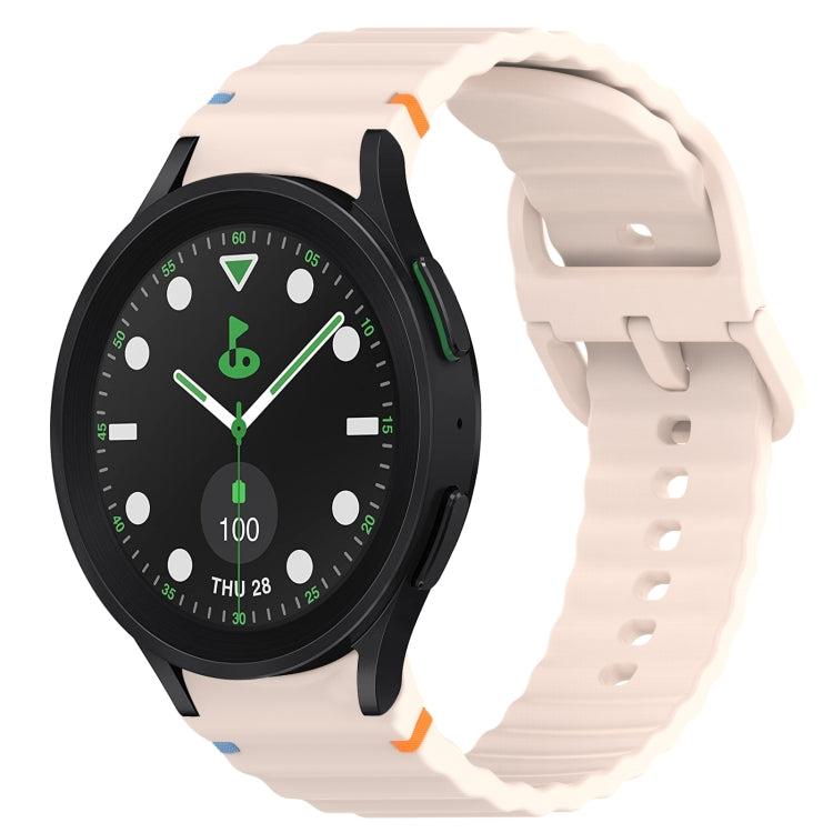 Wavy Grain Stitched Quick Release Silicone Watch Band, For Samsung Galaxy Watch 5 Golf Edition, For Samsung Galaxy Watch 5 44mm