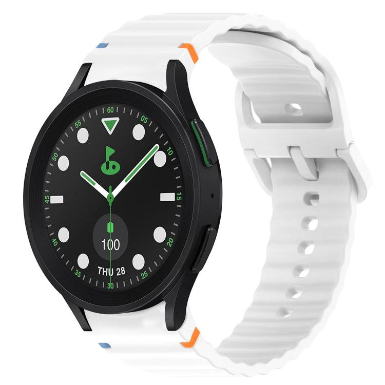 Wavy Grain Stitched Quick Release Silicone Watch Band, For Samsung Galaxy Watch 5 Golf Edition, For Samsung Galaxy Watch 5 44mm