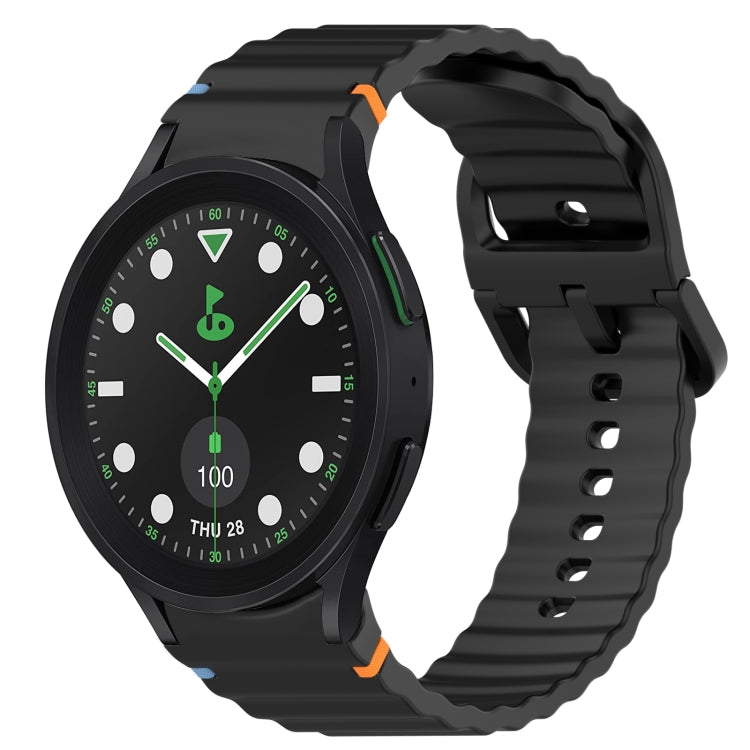 Wavy Grain Stitched Quick Release Silicone Watch Band, For Samsung Galaxy Watch 5 Golf Edition, For Samsung Galaxy Watch 5 44mm