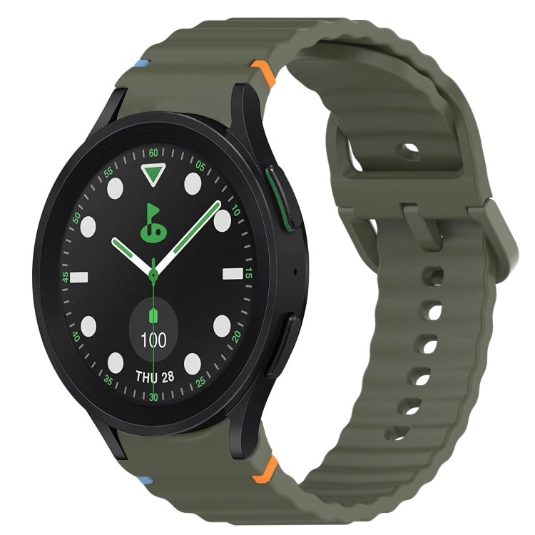 Wavy Grain Stitched Quick Release Silicone Watch Band, For Samsung Galaxy Watch 5 Golf Edition, For Samsung Galaxy Watch 5 44mm