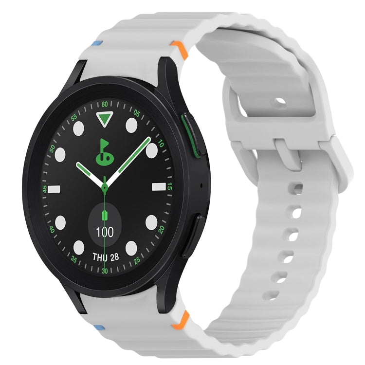 Wavy Grain Stitched Quick Release Silicone Watch Band, For Samsung Galaxy Watch 5 Golf Edition, For Samsung Galaxy Watch 5 44mm