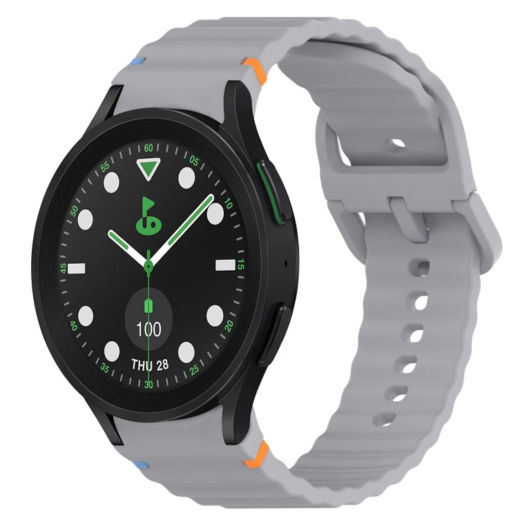 Wavy Grain Stitched Quick Release Silicone Watch Band, For Samsung Galaxy Watch 5 Golf Edition, For Samsung Galaxy Watch 5 44mm