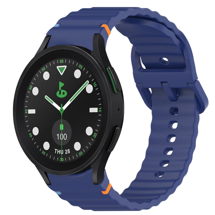 Wavy Grain Stitched Quick Release Silicone Watch Band, For Samsung Galaxy Watch 5 Golf Edition, For Samsung Galaxy Watch 5 44mm