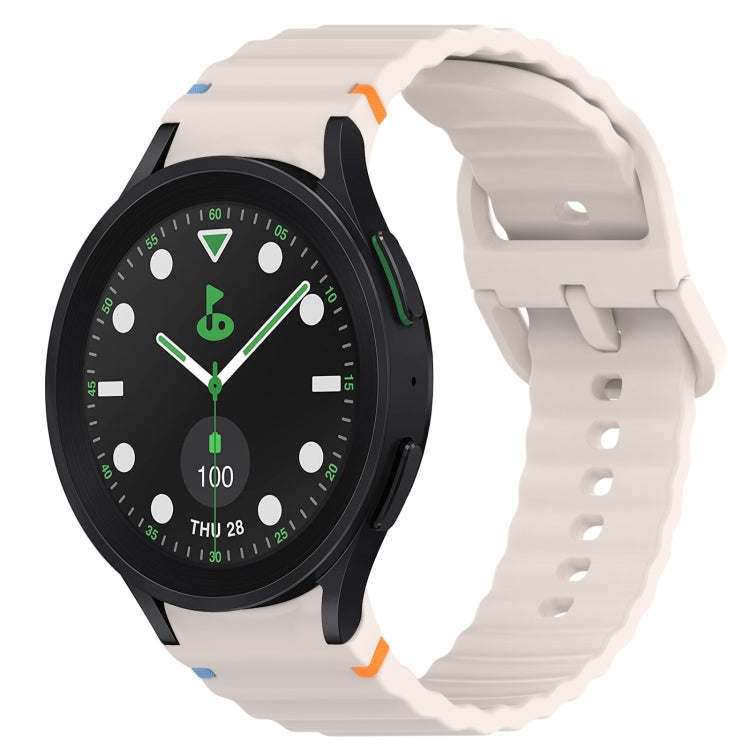 Wavy Grain Stitched Quick Release Silicone Watch Band, For Samsung Galaxy Watch 5 Golf Edition, For Samsung Galaxy Watch 5 44mm