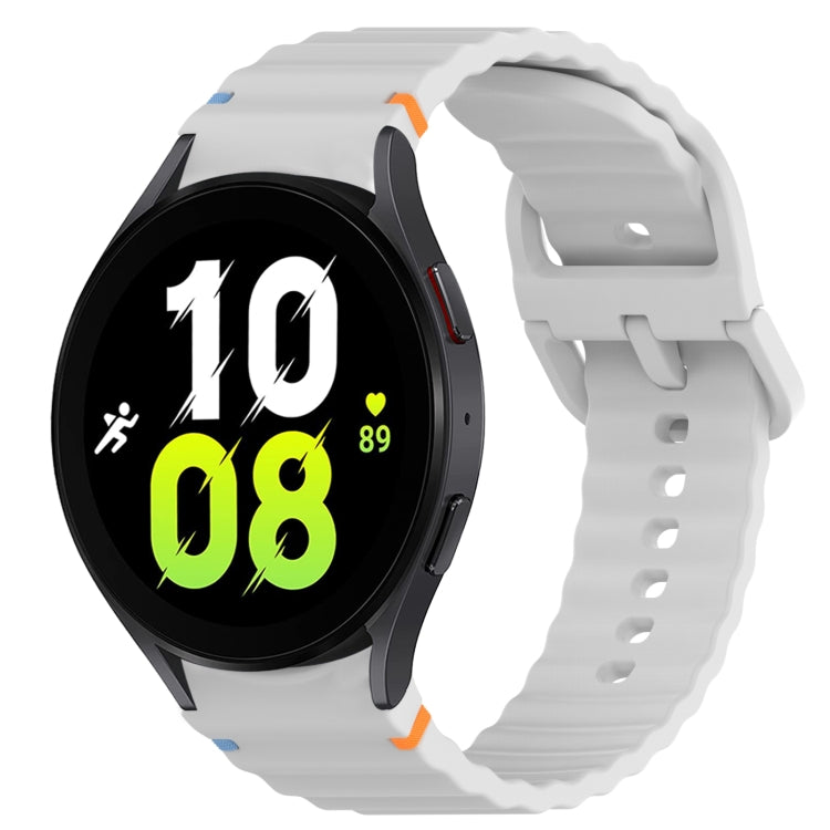 Wavy Grain Stitched Quick Release Silicone Watch Band, For Samsung Galaxy Watch 5 Golf Edition, For Samsung Galaxy Watch 5 44mm