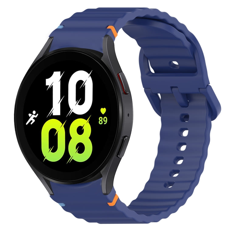 Wavy Grain Stitched Quick Release Silicone Watch Band, For Samsung Galaxy Watch 5 Golf Edition, For Samsung Galaxy Watch 5 44mm