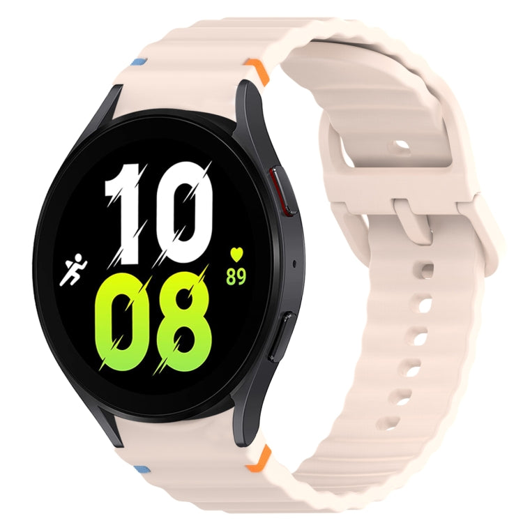 Wavy Grain Stitched Quick Release Silicone Watch Band, For Samsung Galaxy Watch 5 Pro 45mm, For Samsung Galaxy Watch 5 40mm