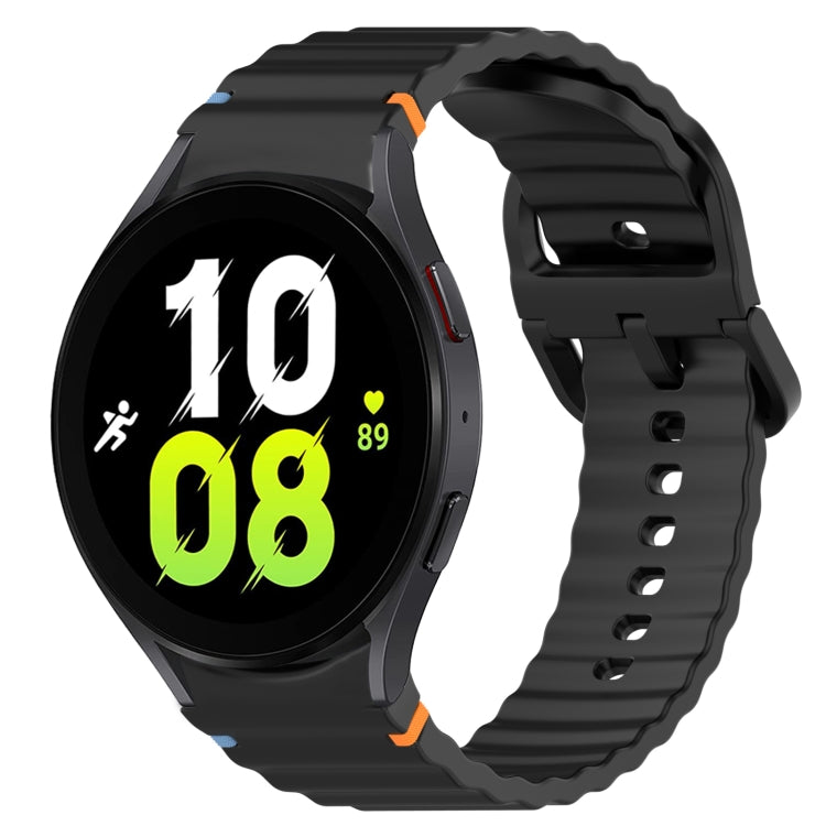 Wavy Grain Stitched Quick Release Silicone Watch Band, For Samsung Galaxy Watch 5 Pro 45mm, For Samsung Galaxy Watch 5 40mm