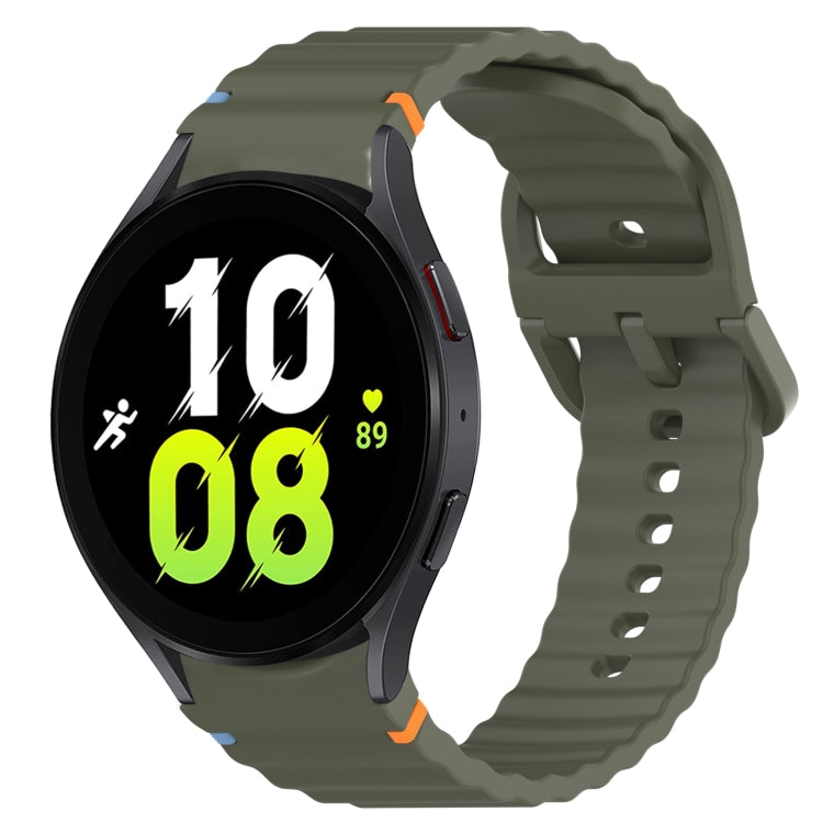 Wavy Grain Stitched Quick Release Silicone Watch Band, For Samsung Galaxy Watch 5 Pro 45mm, For Samsung Galaxy Watch 5 40mm