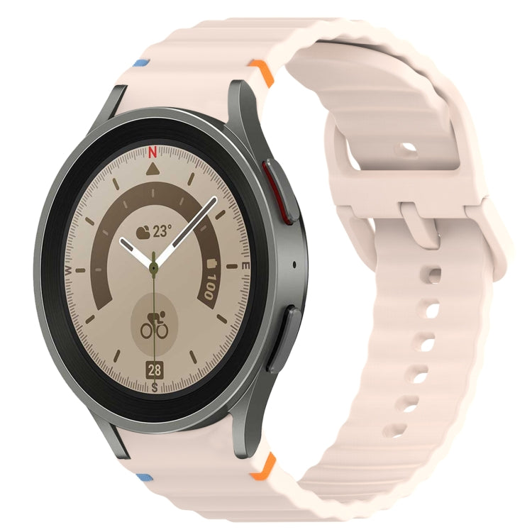 Wavy Grain Stitched Quick Release Silicone Watch Band, For Samsung Galaxy Watch 5 Pro 45mm, For Samsung Galaxy Watch 5 40mm
