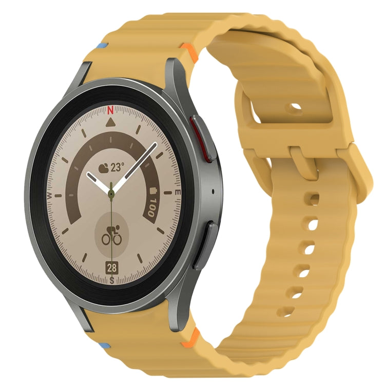 Wavy Grain Stitched Quick Release Silicone Watch Band, For Samsung Galaxy Watch 5 Pro 45mm, For Samsung Galaxy Watch 5 40mm