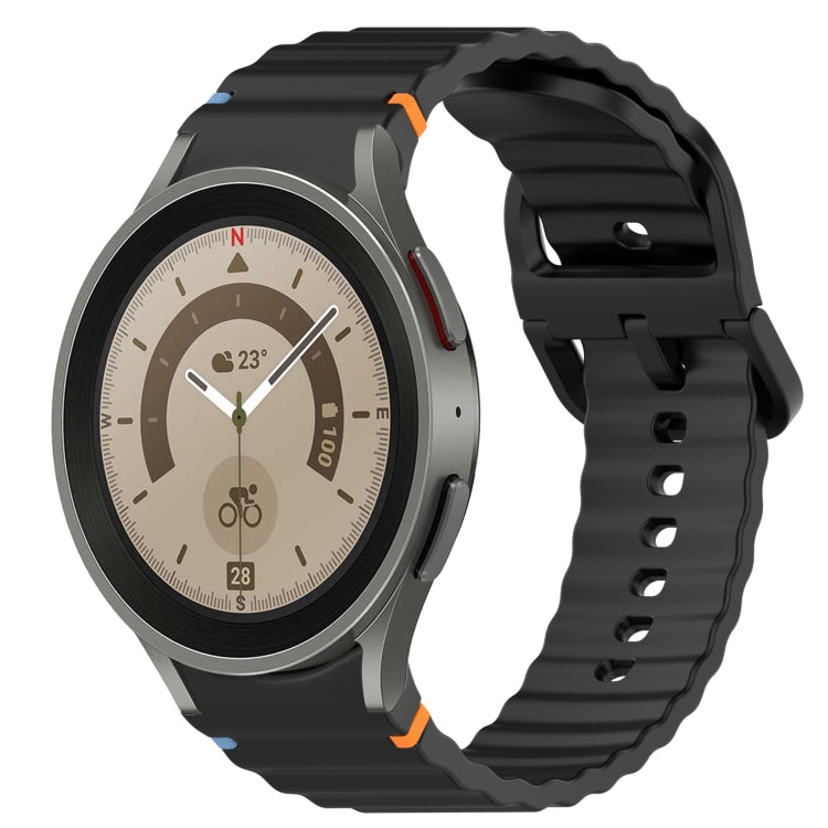 Wavy Grain Stitched Quick Release Silicone Watch Band, For Samsung Galaxy Watch 5 Pro 45mm, For Samsung Galaxy Watch 5 40mm