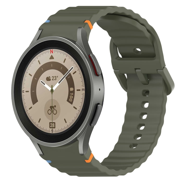 Wavy Grain Stitched Quick Release Silicone Watch Band, For Samsung Galaxy Watch 5 Pro 45mm, For Samsung Galaxy Watch 5 40mm
