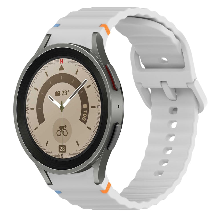 Wavy Grain Stitched Quick Release Silicone Watch Band, For Samsung Galaxy Watch 5 Pro 45mm, For Samsung Galaxy Watch 5 40mm