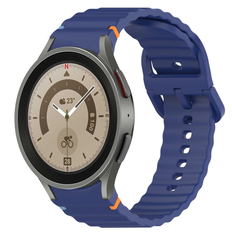 Wavy Grain Stitched Quick Release Silicone Watch Band, For Samsung Galaxy Watch 5 Pro 45mm, For Samsung Galaxy Watch 5 40mm