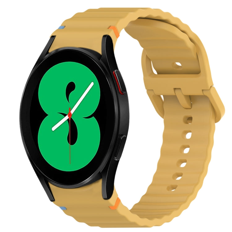 Wavy Grain Stitched Quick Release Silicone Watch Band, For Samsung Galaxy Watch 4 44mm, For Samsung Galaxy Watch 4 40mm