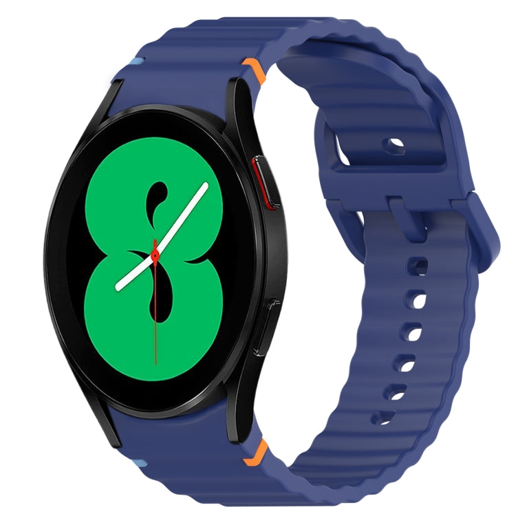 Wavy Grain Stitched Quick Release Silicone Watch Band, For Samsung Galaxy Watch 4 44mm, For Samsung Galaxy Watch 4 40mm