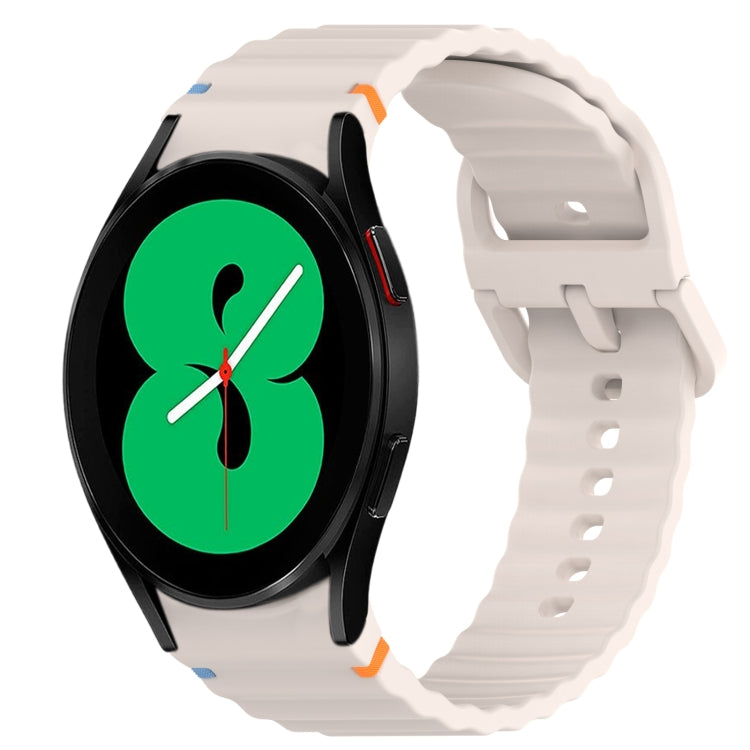 Wavy Grain Stitched Quick Release Silicone Watch Band, For Samsung Galaxy Watch 4 44mm, For Samsung Galaxy Watch 4 40mm