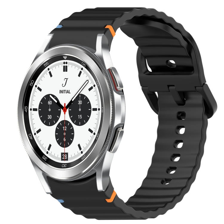 Wavy Grain Stitched Quick Release Silicone Watch Band, For Samsung Galaxy Watch 4 Classic 46mm, For Samsung Galaxy Watch 4 Classic 42mm