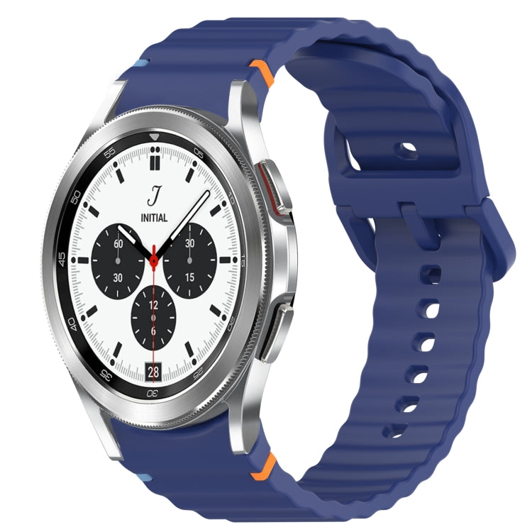 Wavy Grain Stitched Quick Release Silicone Watch Band, For Samsung Galaxy Watch 4 Classic 46mm, For Samsung Galaxy Watch 4 Classic 42mm