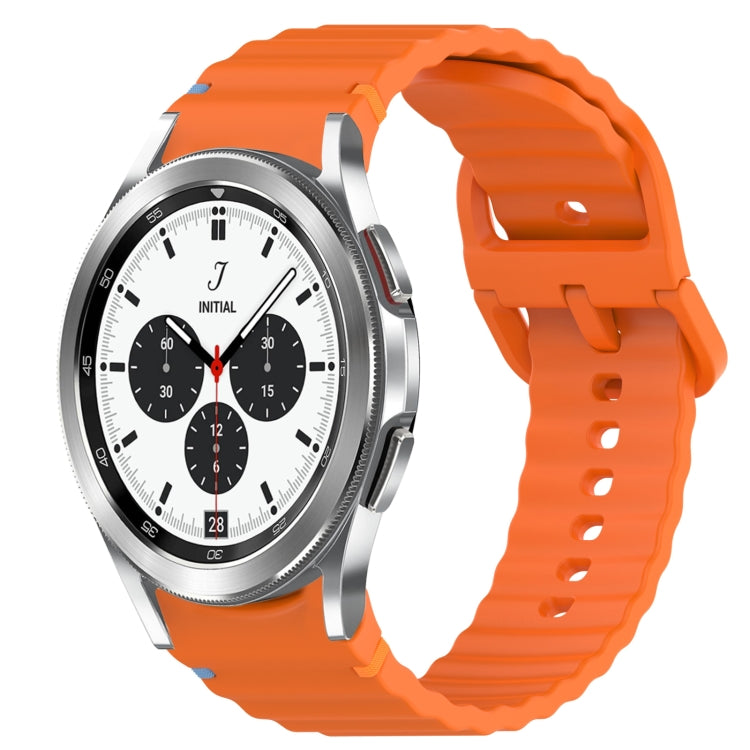 Wavy Grain Stitched Quick Release Silicone Watch Band, For Samsung Galaxy Watch 4 Classic 46mm, For Samsung Galaxy Watch 4 Classic 42mm