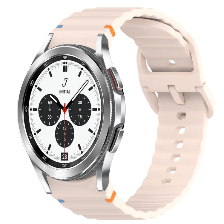 Wavy Grain Stitched Quick Release Silicone Watch Band, For Samsung Galaxy Watch 4 Classic 46mm, For Samsung Galaxy Watch 4 Classic 42mm