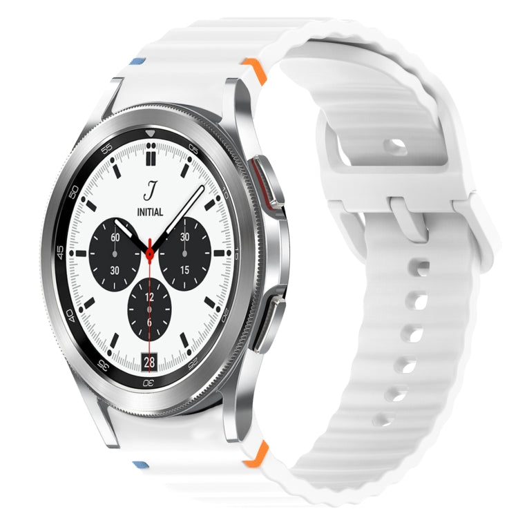 Wavy Grain Stitched Quick Release Silicone Watch Band, For Samsung Galaxy Watch 4 Classic 46mm, For Samsung Galaxy Watch 4 Classic 42mm