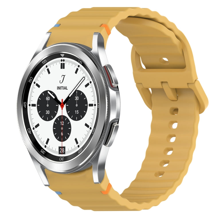Wavy Grain Stitched Quick Release Silicone Watch Band, For Samsung Galaxy Watch 4 Classic 46mm, For Samsung Galaxy Watch 4 Classic 42mm