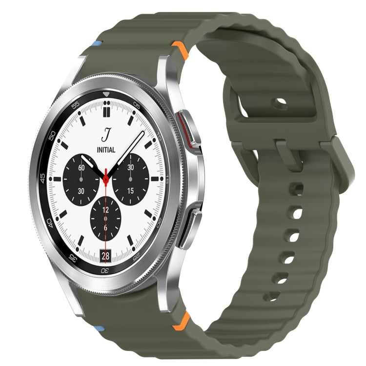 Wavy Grain Stitched Quick Release Silicone Watch Band, For Samsung Galaxy Watch 4 Classic 46mm, For Samsung Galaxy Watch 4 Classic 42mm