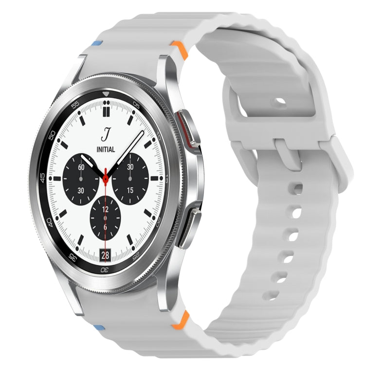 Wavy Grain Stitched Quick Release Silicone Watch Band, For Samsung Galaxy Watch 4 Classic 46mm, For Samsung Galaxy Watch 4 Classic 42mm