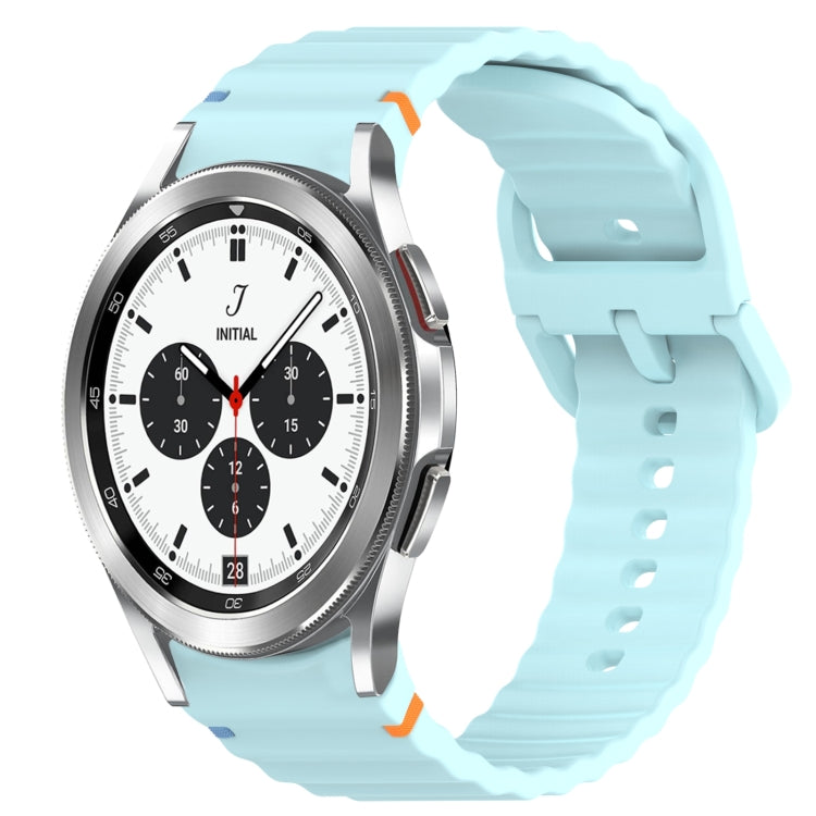 Wavy Grain Stitched Quick Release Silicone Watch Band, For Samsung Galaxy Watch 4 Classic 46mm, For Samsung Galaxy Watch 4 Classic 42mm