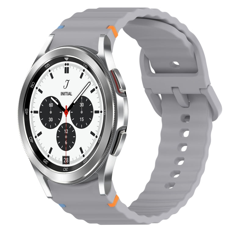 Wavy Grain Stitched Quick Release Silicone Watch Band, For Samsung Galaxy Watch 4 Classic 46mm, For Samsung Galaxy Watch 4 Classic 42mm
