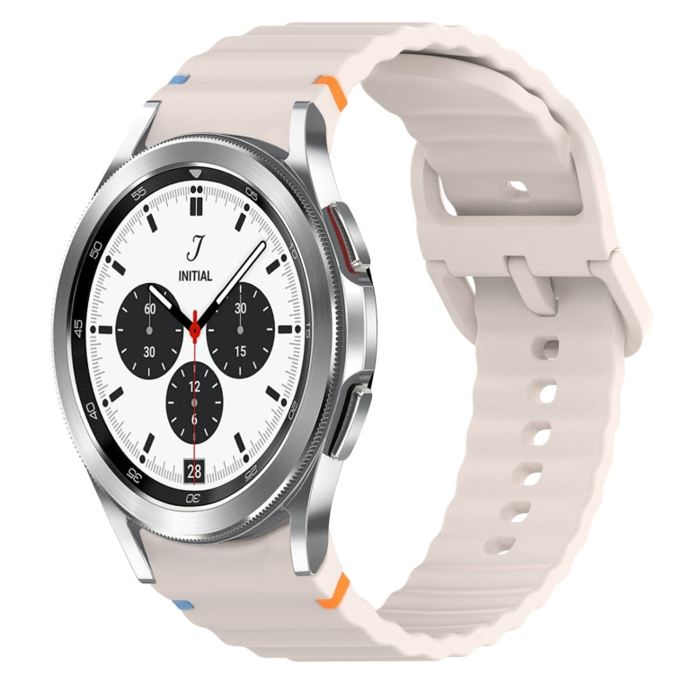 Wavy Grain Stitched Quick Release Silicone Watch Band, For Samsung Galaxy Watch 4 Classic 46mm, For Samsung Galaxy Watch 4 Classic 42mm