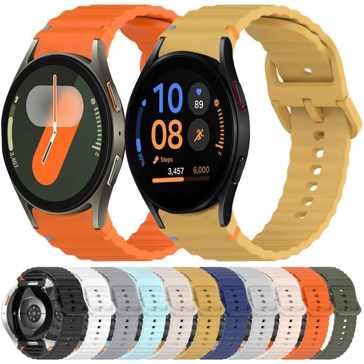 Wavy Grain Stitched Quick Release Silicone Watch Band, For Samsung Galaxy Watch 5 Pro 45mm, For Samsung Galaxy Watch 5 40mm