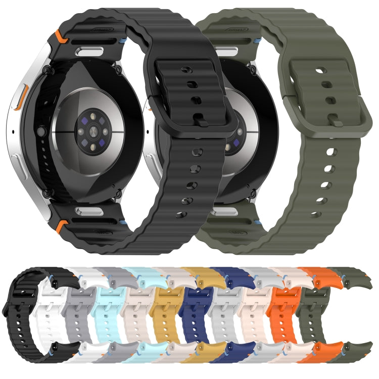 Wavy Grain Stitched Quick Release Silicone Watch Band, For Samsung Galaxy Watch 5 Golf Edition, For Samsung Galaxy Watch 5 44mm