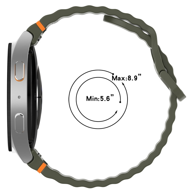 Wavy Grain Stitched Quick Release Silicone Watch Band, For Samsung Galaxy Watch 5 Golf Edition, For Samsung Galaxy Watch 5 44mm