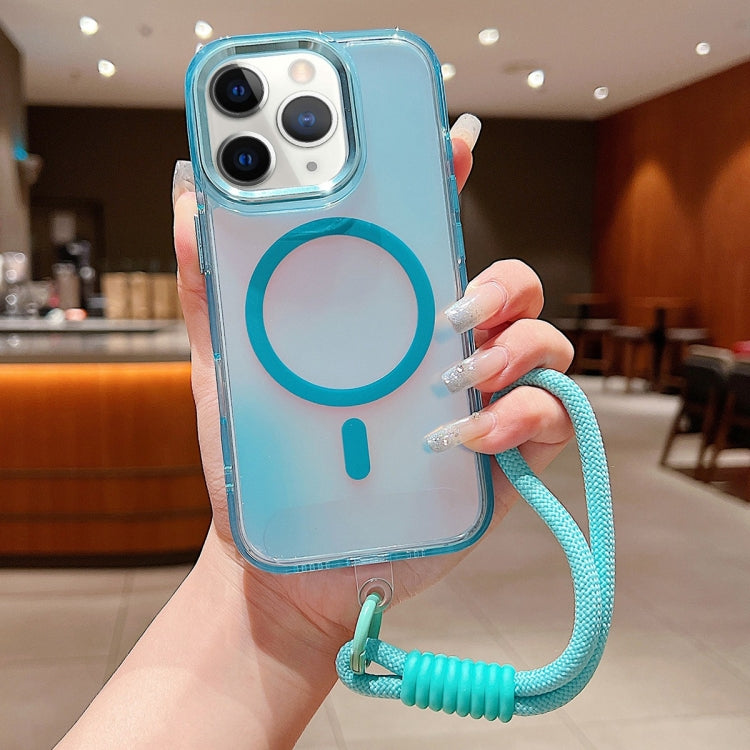 Bright Shadow Magsafe Discoloration Phone Case with Wrist Strap, For iPhone 12 Pro, For iPhone 11 Pro Max, For iPhone 11