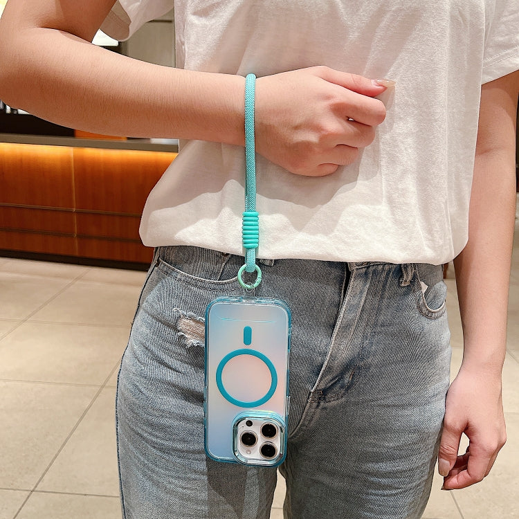 Bright Shadow Magsafe Discoloration Phone Case with Wrist Strap, For iPhone 12 Pro, For iPhone 11 Pro Max, For iPhone 11