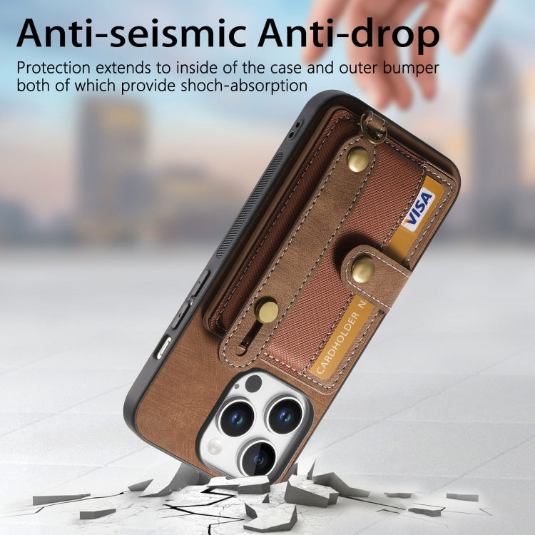 Retro Cross Wristband Wallet Leather Back Phone Case, For iPhone 16 Pro Max, For iPhone 16 Pro, For iPhone 16 Plus, For iPhone 16