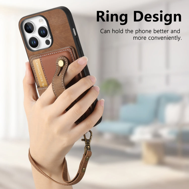 Retro Cross Wristband Wallet Leather Back Phone Case, For iPhone 16 Pro Max, For iPhone 16 Pro, For iPhone 16 Plus, For iPhone 16