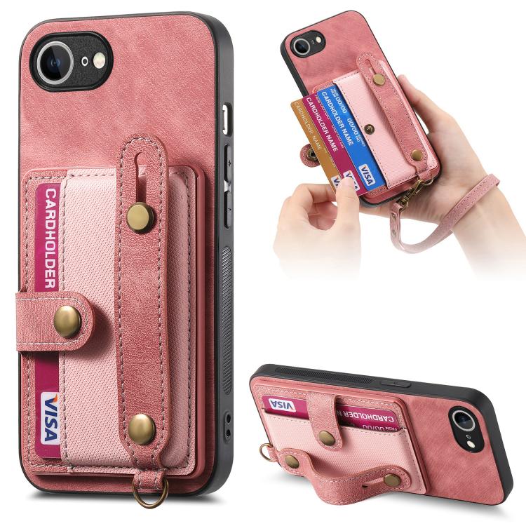 Retro Cross Wristband Wallet Leather Back Phone Case, iPhone 16e