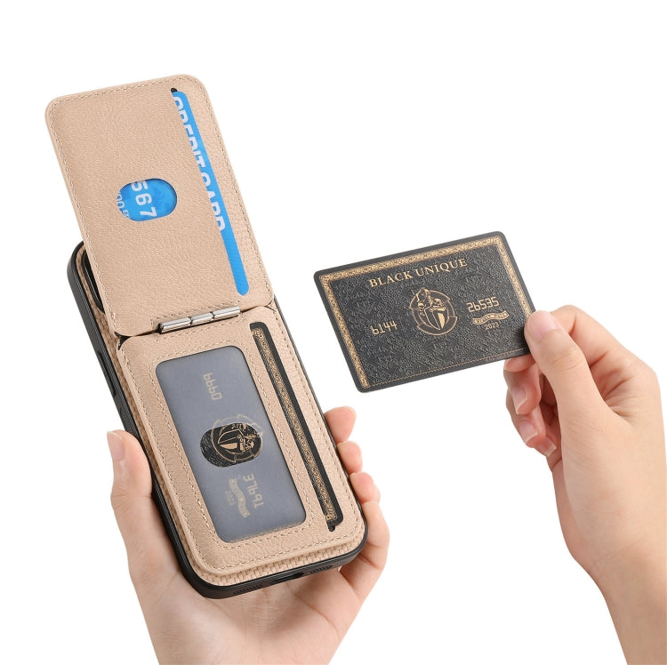 Carbon Fiber MagSafe Vertical Flip Card Bag Phone Case, For iPhone 16