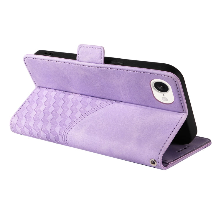 ENKAY Embossed Rhombus Starry Leather Phone Case with Screen Film, iPhone 16e
