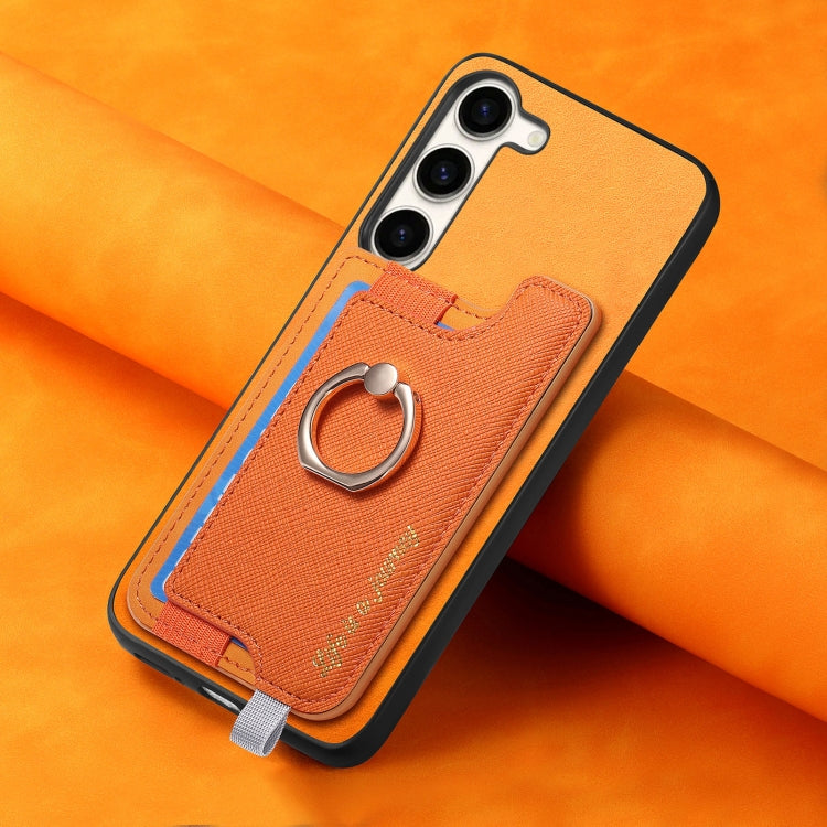 Retro Cross Leather Ring Horizontal Insert Card Bag MagSafe Phone Case, For Samsung Galaxy S23+ 5G, For Samsung Galaxy S23 5G, For Samsung Galaxy A16