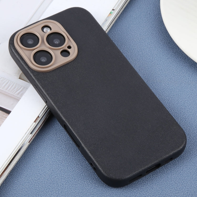 Plain Imitation Leather Back Cover Phone Case, For iPhone 11 Pro