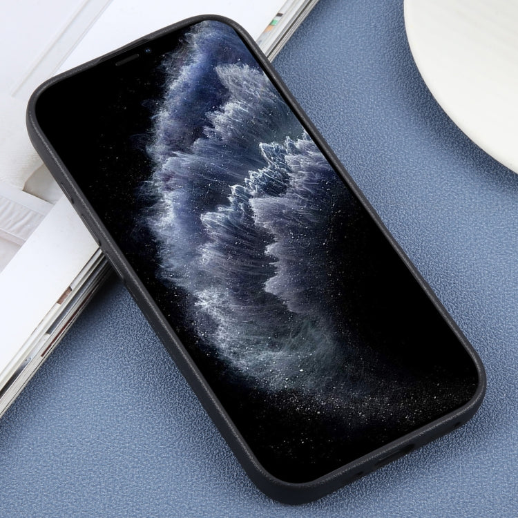 Plain Imitation Leather Back Cover Phone Case, For iPhone 11 Pro