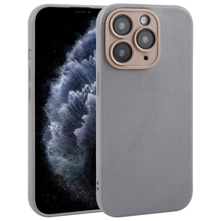 Plain Imitation Leather Back Cover Phone Case, For iPhone 11 Pro