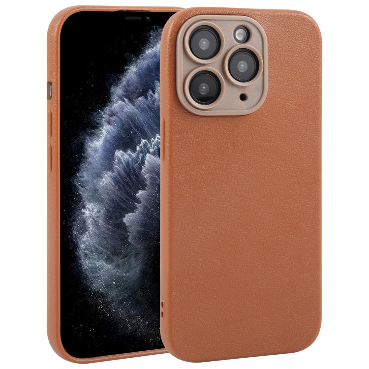 Plain Imitation Leather Back Cover Phone Case, For iPhone 11 Pro